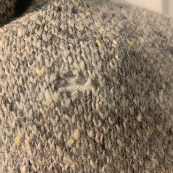 Amina Rubinacci Women's Wool Cashmere Sweater Blazer Size 38 0 2 Gray Flaws Cozy - Picture 5 of 9